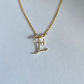 18ct Yellow Gold Natural Diamond Initial E